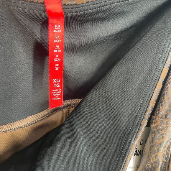 Spanx Animal Print Snake Leggings Womens Jeans Sz XL Brown Stretch Faux Leather - Picture 9 of 16